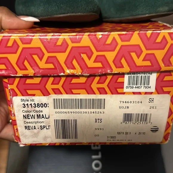 Tory Burch Malachite Reva green suede flat - Picture 3 of 3